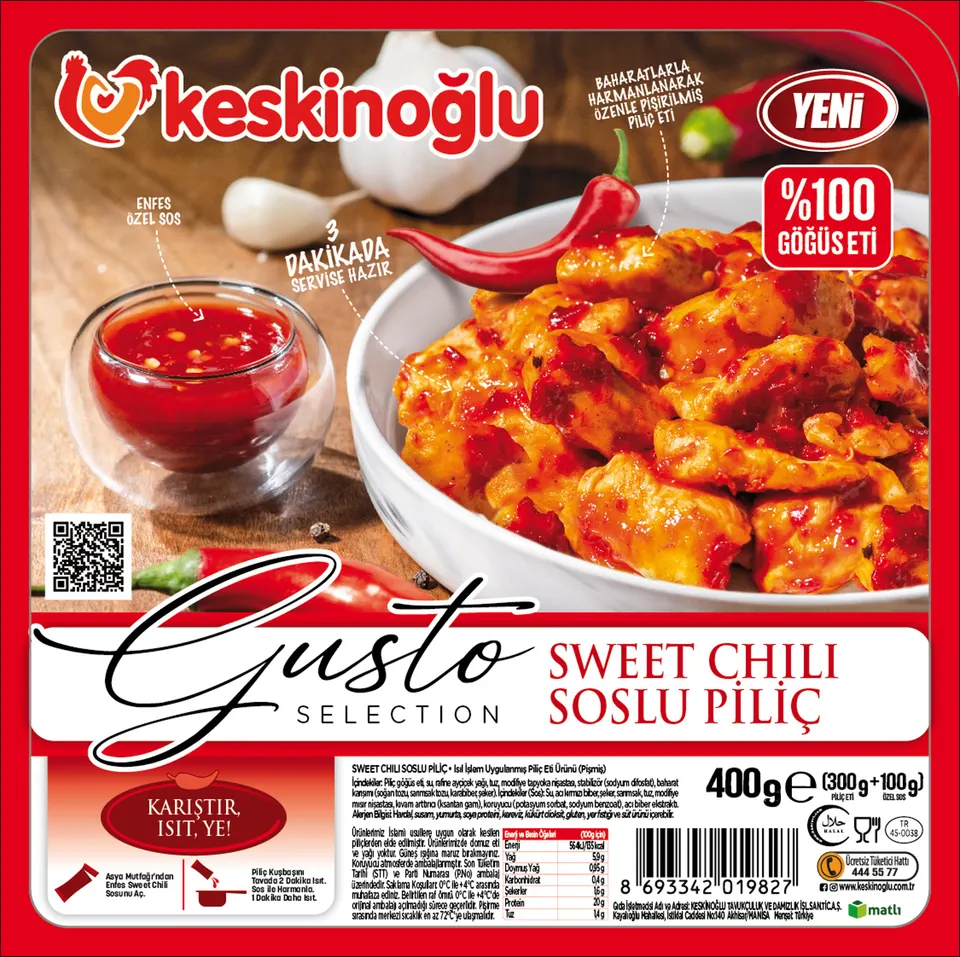 Keskinoğlu Gusto Sweet Chili Soslu Piliç 400 g — Keskinoğlu
